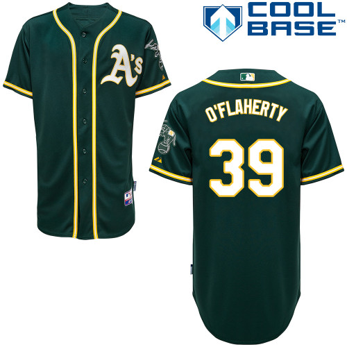 Eric O-Flaherty #39 Youth Baseball Jersey-Oakland Athletics Authentic Alternate Green Cool Base MLB Jersey